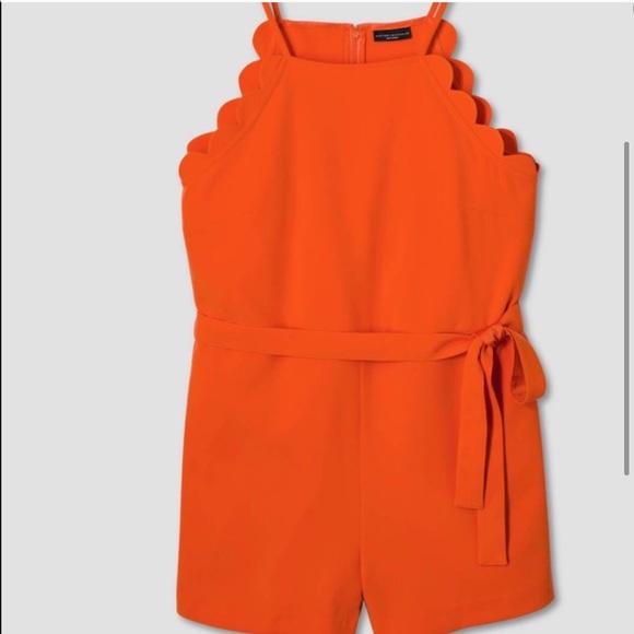 Victoria Beckham Target Scalloped Orange Romper - Picture 4 of 9